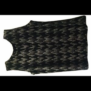 New Vikki Vi Top Black Silver size OX made in USA Dressy